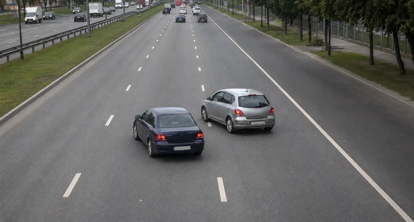 Дорожная разметка и перестроение автомобилей